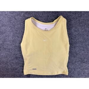 Nike Dri-FIT Crop Tank Top Womens Large Yellow Athletic Sleeveless Shirt NWT